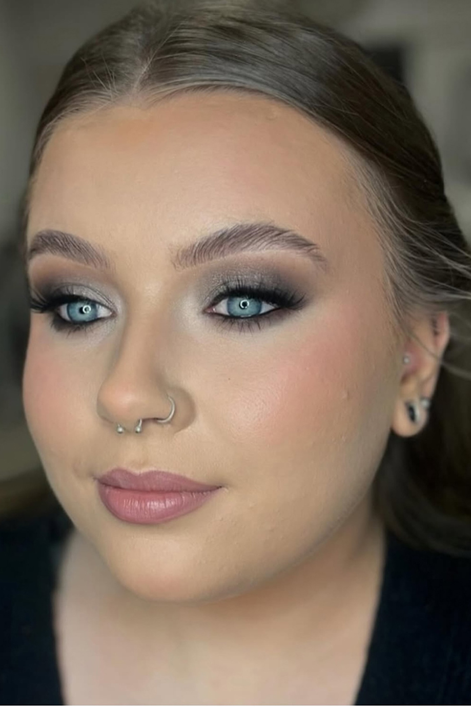 Girl with a smokey eye and natural lips